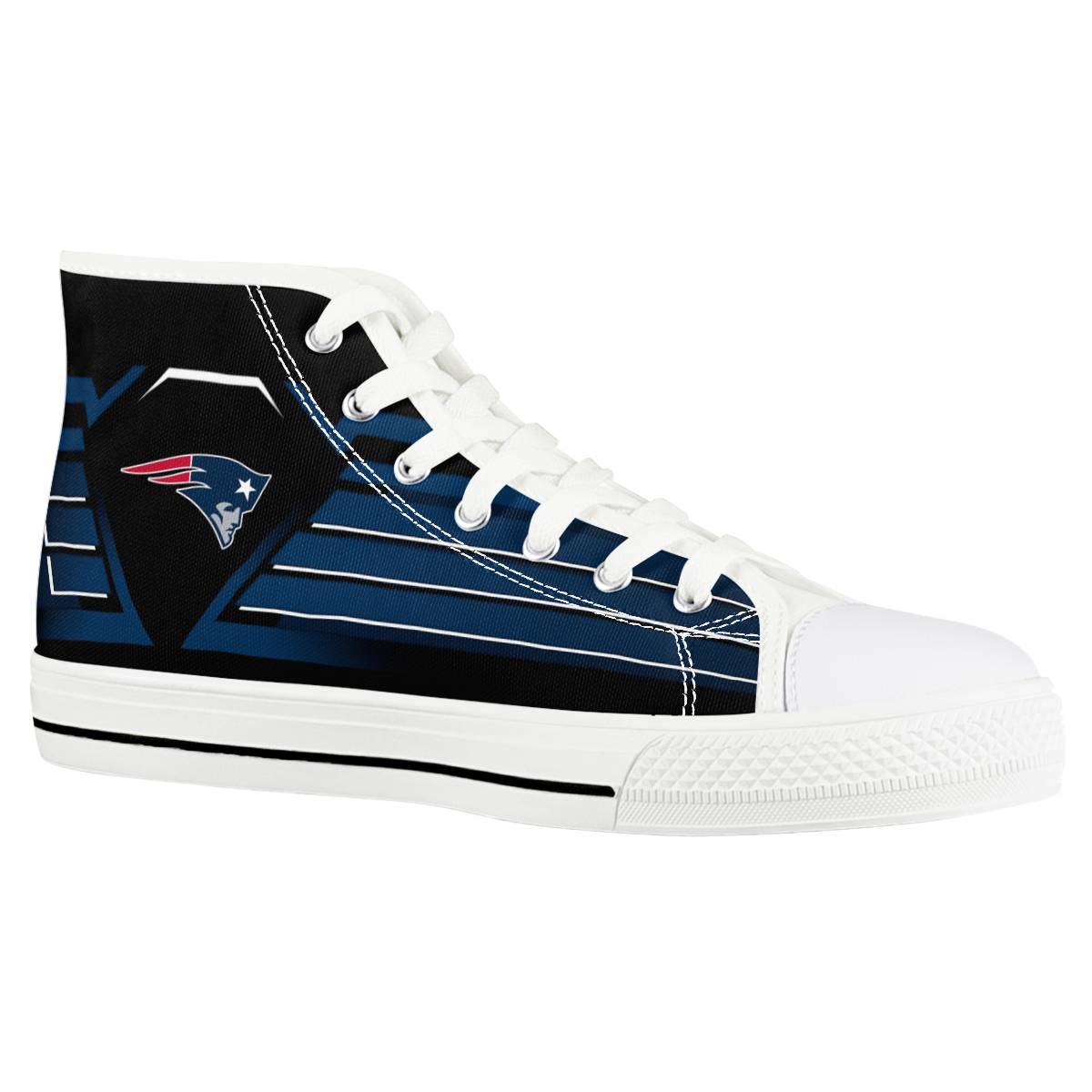 Women's New England Patriots High Top Canvas Sneakers 003 Women's New England Patriots High Top Canvas Sneakers 003